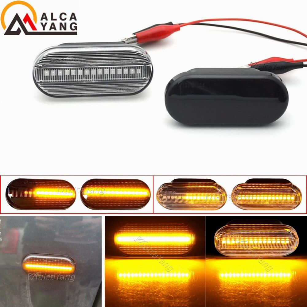 2pc Dynamic Led Turn Signals Side Marker Light Lamp For VW Volkswagen Bora Golf 3/4 Passat 3B Polo