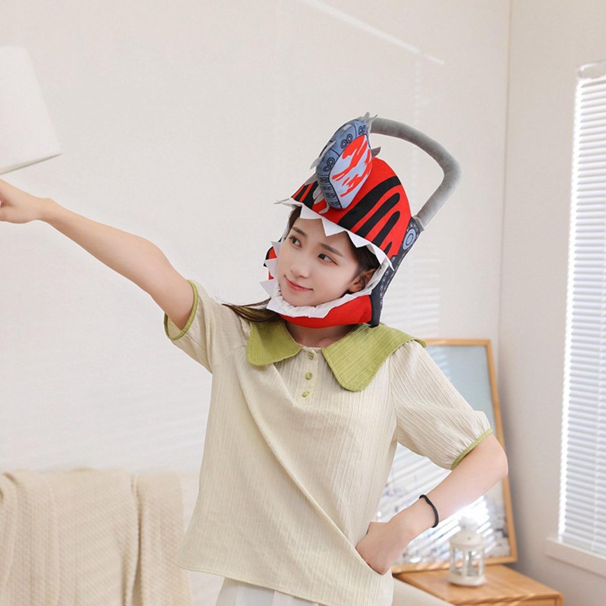 Cosplay Headwear Halloween Plush Headgear Prop Decoration Red