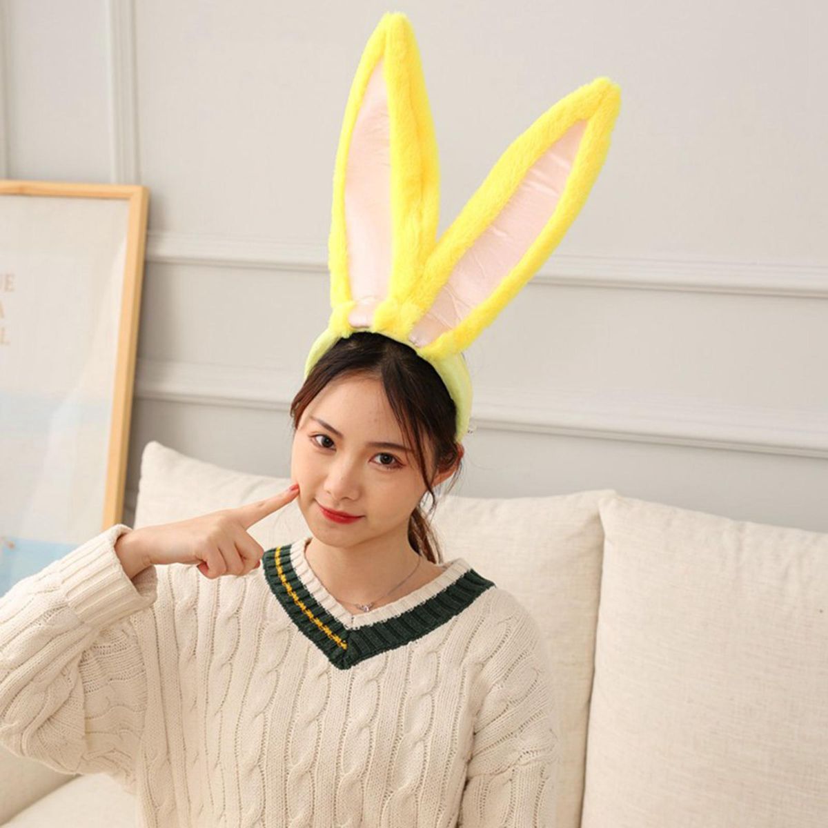 Bunny Headband Halloween Headwear Costume Accessories Yellow