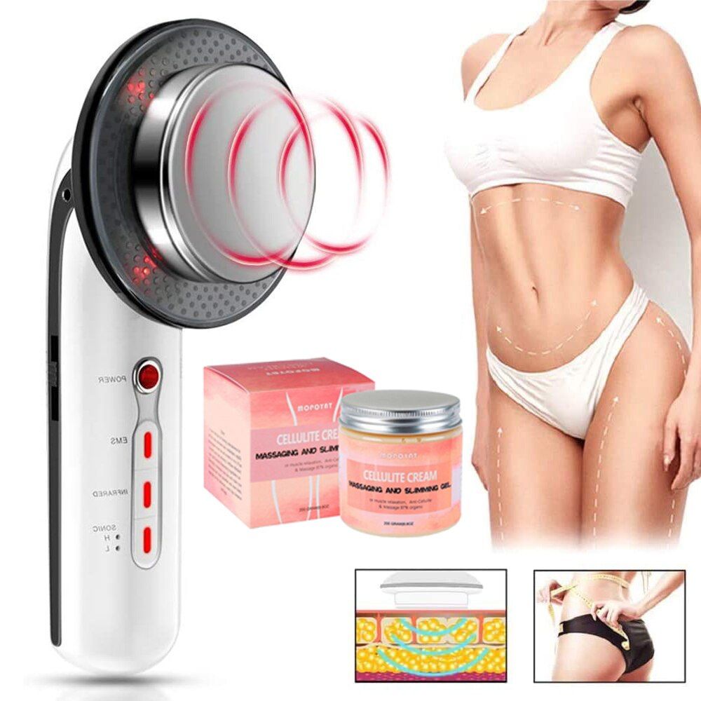 3 In 1 Ultrasonic Cavitation Fat Burn Slimming Machine With 200g Cellulite Cream Cavitation Anti Cellulite Set EMS Body Massager