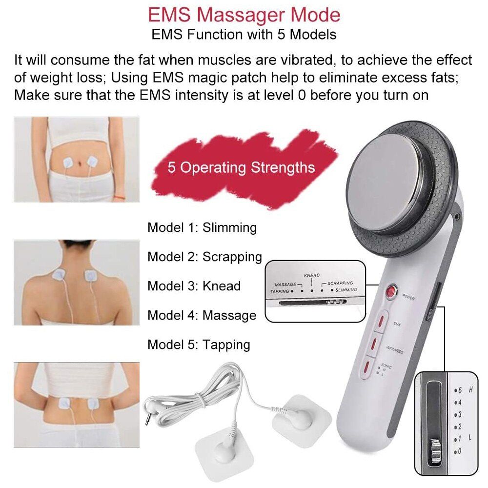 3 In 1 Ultrasonic Cavitation Fat Burn Slimming Machine With 200g Cellulite Cream Cavitation Anti Cellulite Set EMS Body Massager