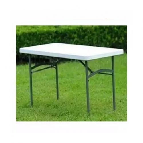 4 Feet Plastic Table With Foldable Metal Legs