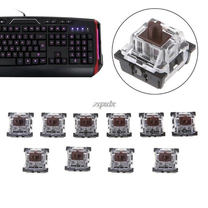 10Pcs 3 Pin KeyCaps Brown Mechanical Keyboard Switch for Cherry MX Keyboard Z09 Drop ship