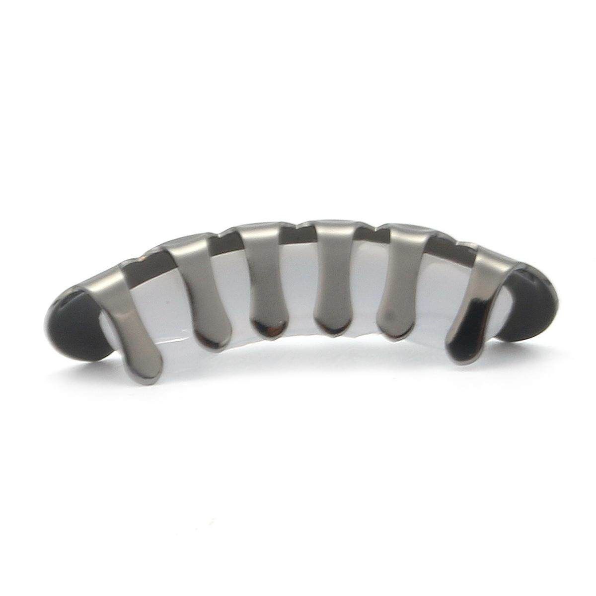 14K Gold Plated Hip Hop Teeth Grillz Top & Bottom Grill Set Black