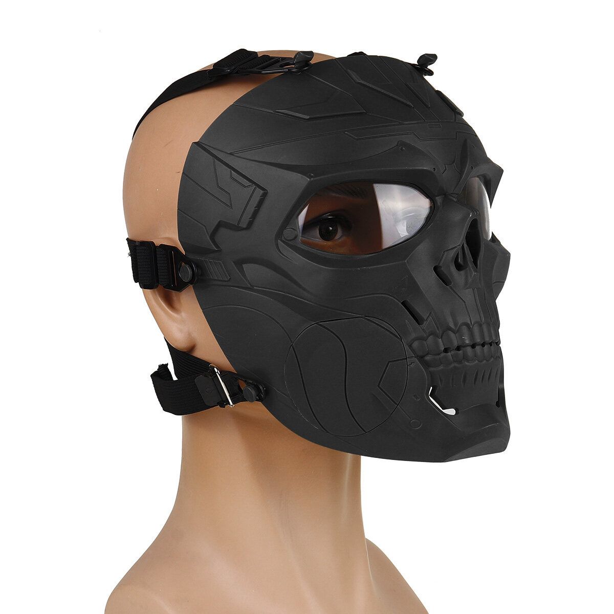 Paintball Ma.ks Full Face Skull Ma.k Halloween Dcoration Adult Gift Black