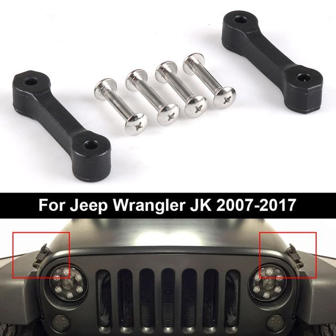 2Pcs Hood Latch Modified Parts Metal Hood Bonnet-Black