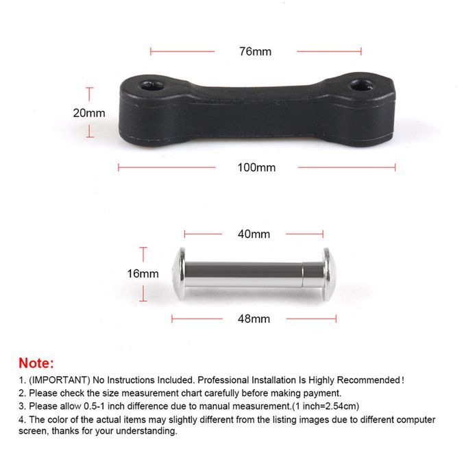 2Pcs Hood Latch Modified Parts Metal Hood Bonnet-Black