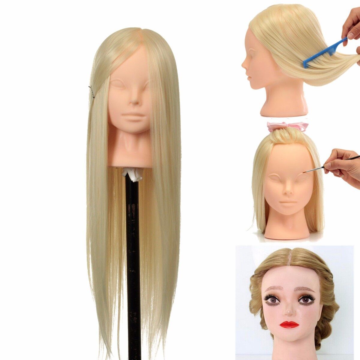 22'' 30% Hairdressing & Makeup Training Practice Head Mannequin Doll