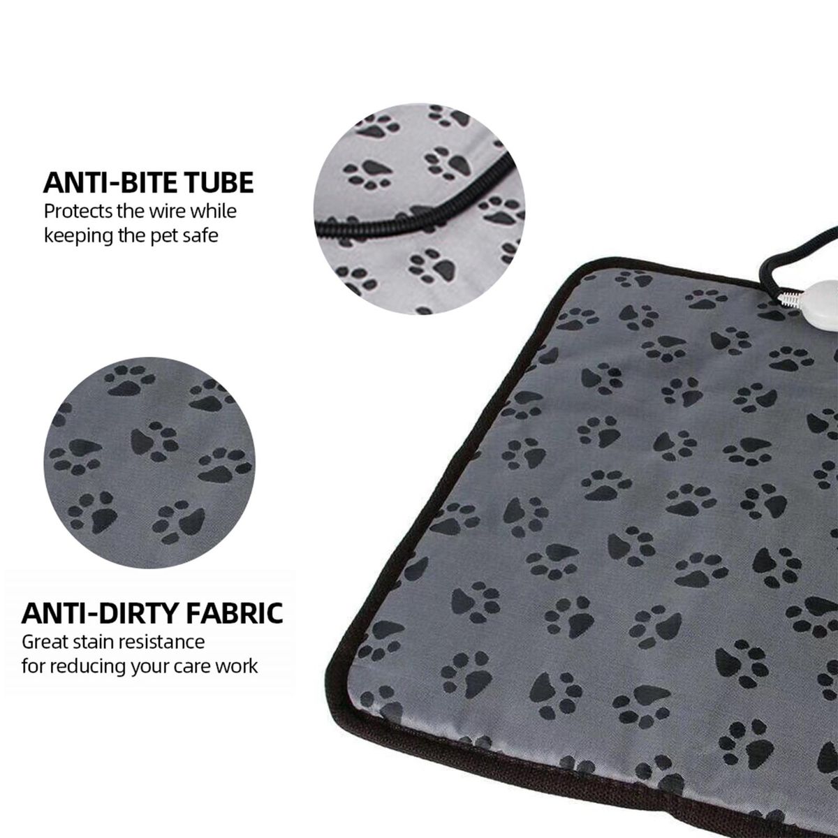 Pet Dog Cat Heating Pad Waterproof Warmer Mat Bed for Dogs Cats Indoor Warming Mat 45*45cm