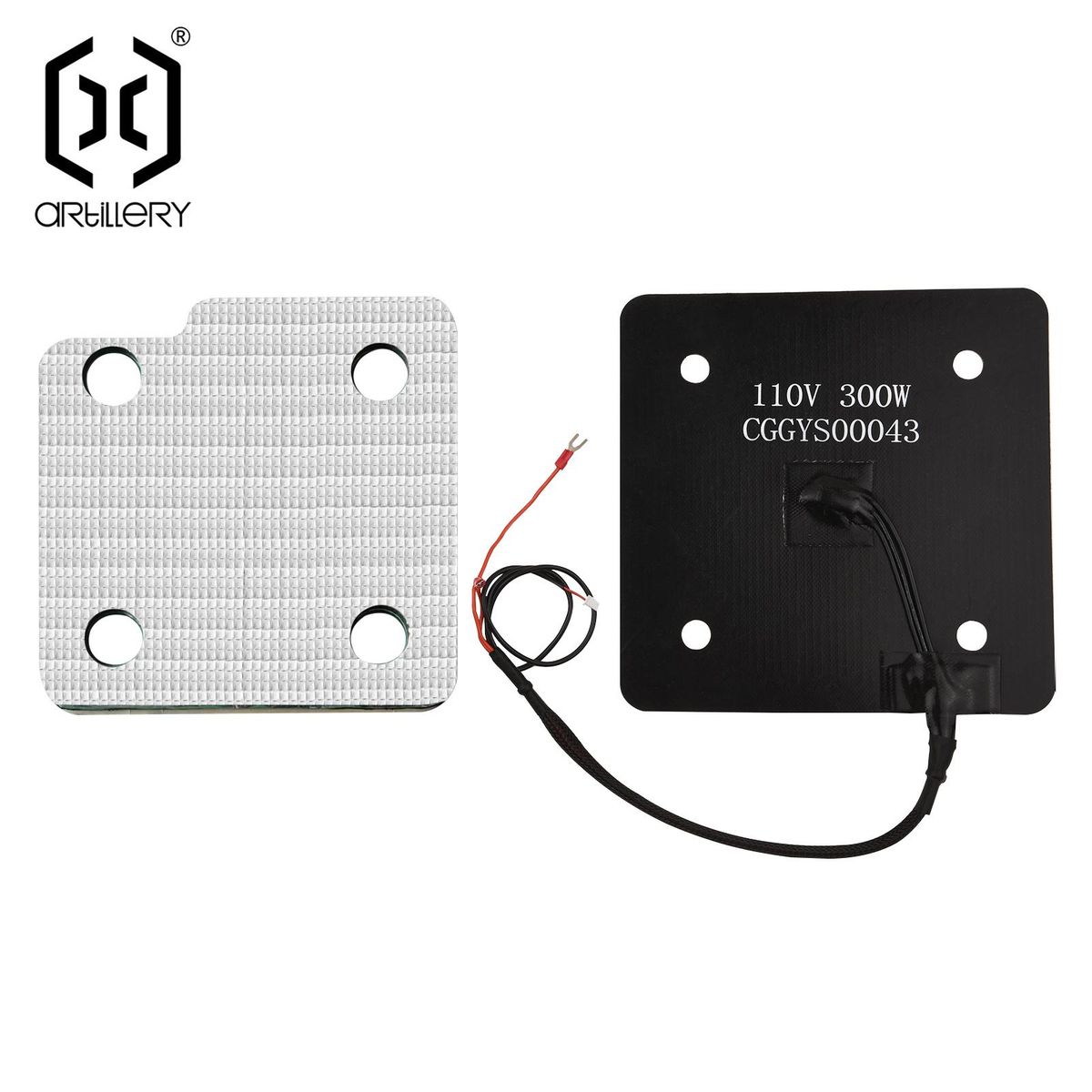 Artillery Silicone Heated Bed 220x220mm Hotbed Pad 300W 110V with Insulation Cotton Mat for Artillery Genius 3D Printer