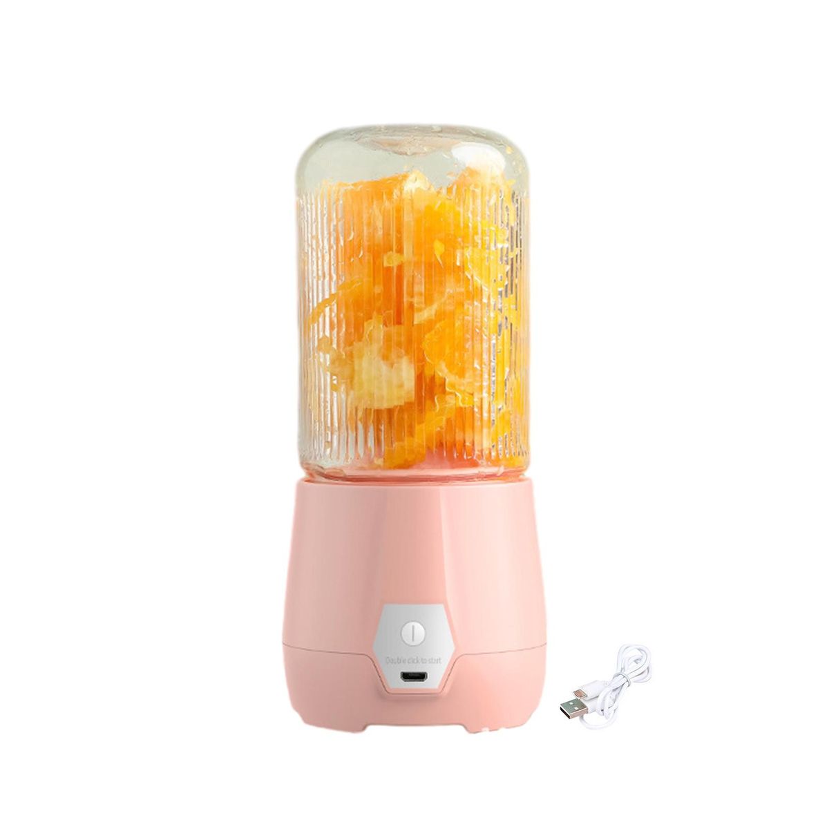 1 Set Wireless Juicer Food Grade Fruit Squeezer Pink