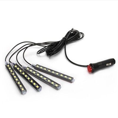 12V 9LED Car Interior RGB LED Strip Lights Atmosphere Decorative Neon Music Lamp Green