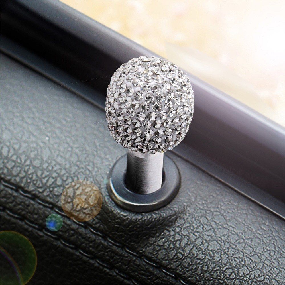 2pcs/Set Bling Car Door Lock Pull Rod Bolt Cover Interior