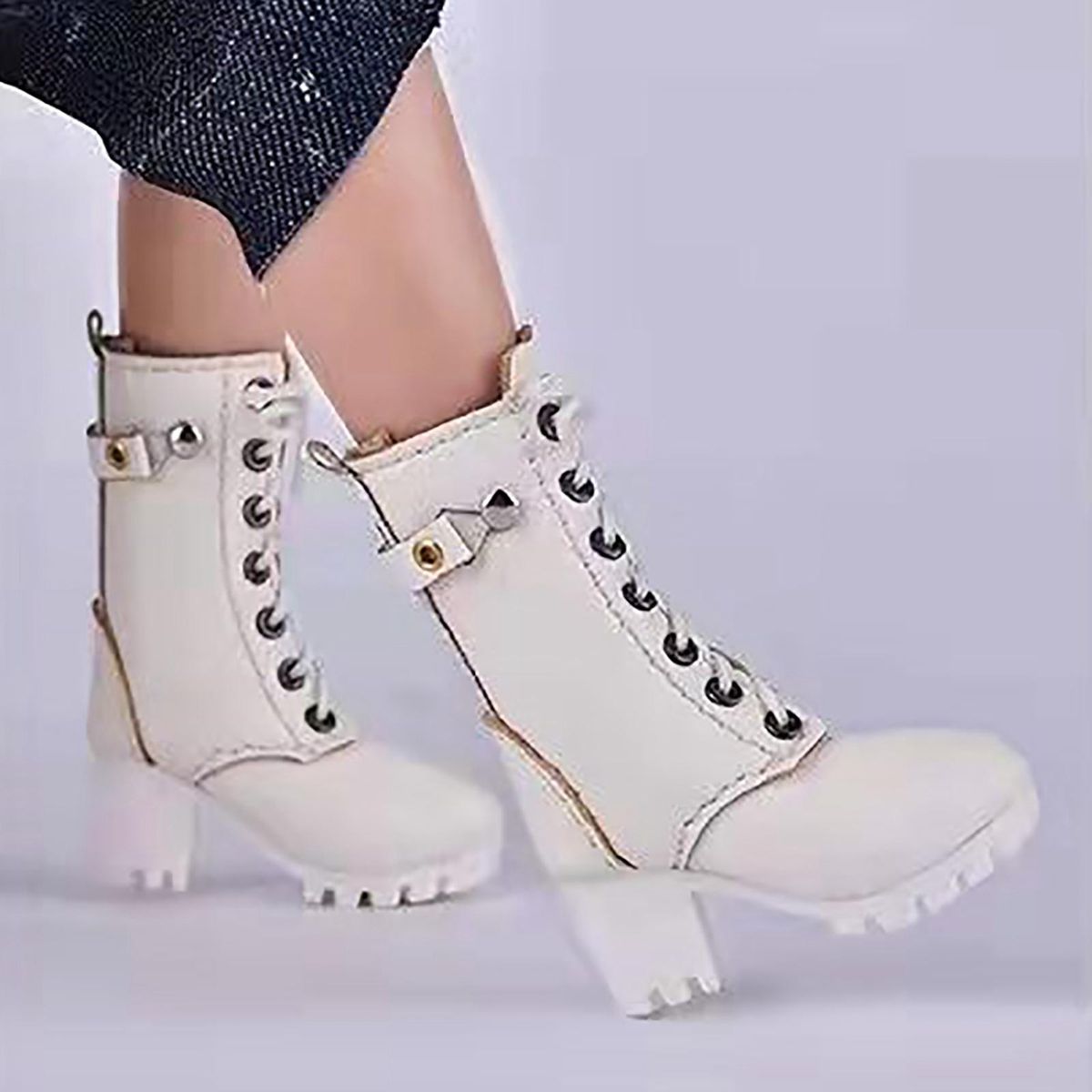 1/6 Scale Figure Shoes Female Boots Sneakers White