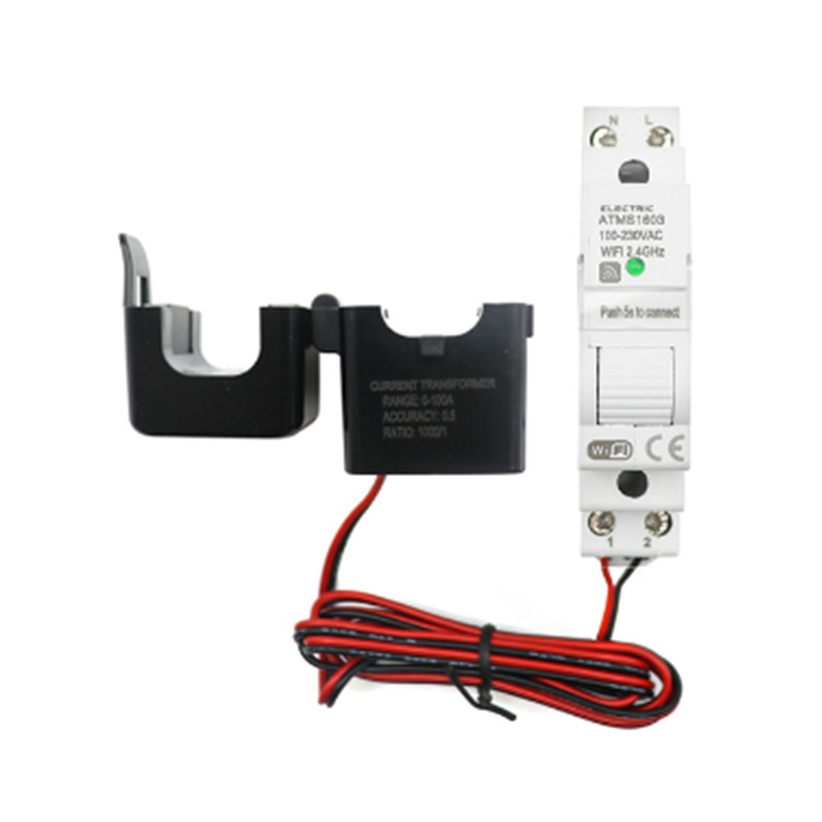 Tuya Smart WiFi Electricity KWH Meter Din Rail Single Phase AC 110V 240V CT AC Meter App Real Time Monitor63A