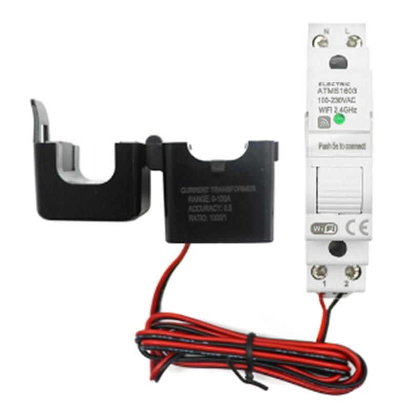 Tuya Smart WiFi Electricity KWH Meter Din Rail Single Phase AC 110V 240V CT AC Meter App Real Time Monitor63A