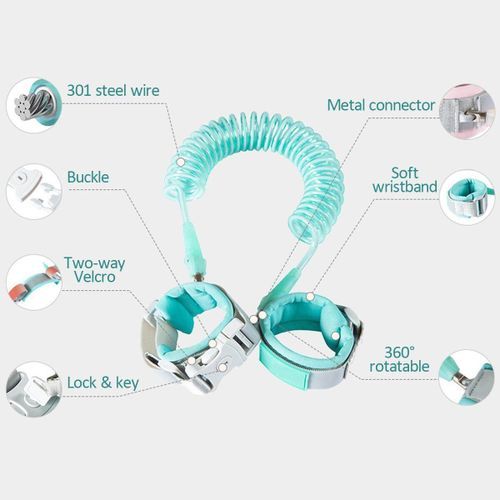 Anti Lost Wrist Link Add Key Lock Toddler Leash Baby Walker Safety Belt Wristband Walking Strap Rope Adjustable Harness 1.5M 1.5m Green