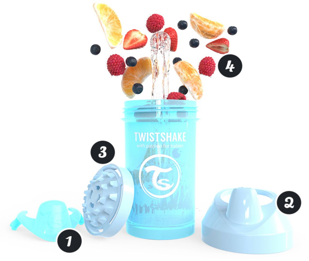 Ergonomic Spill Free Fruit Infuser Crawler Cup 300ml