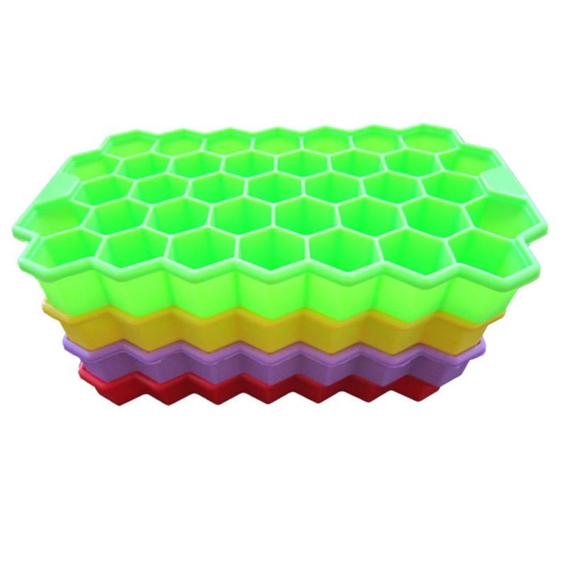 2 PCS 37 Grids Ice Cubes Honeycomb Ice Cream Maker Form DIY Mould Popsicle Molds Yogurt Ice Box Fridge Treats Freezer(Purple)
