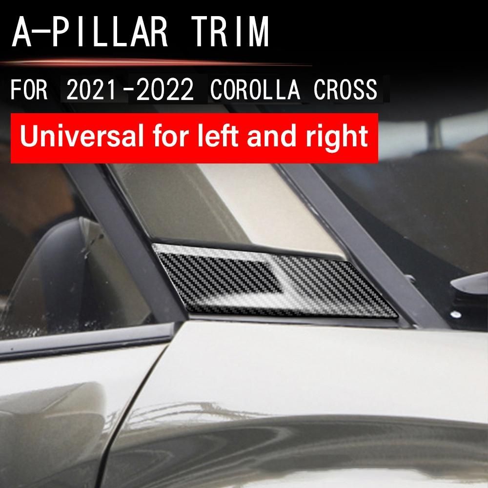 Car Window Trim Cover a Column Sticker Trim Modification Accessories for Toyota Corolla Cross 2021 2022 Bright Black