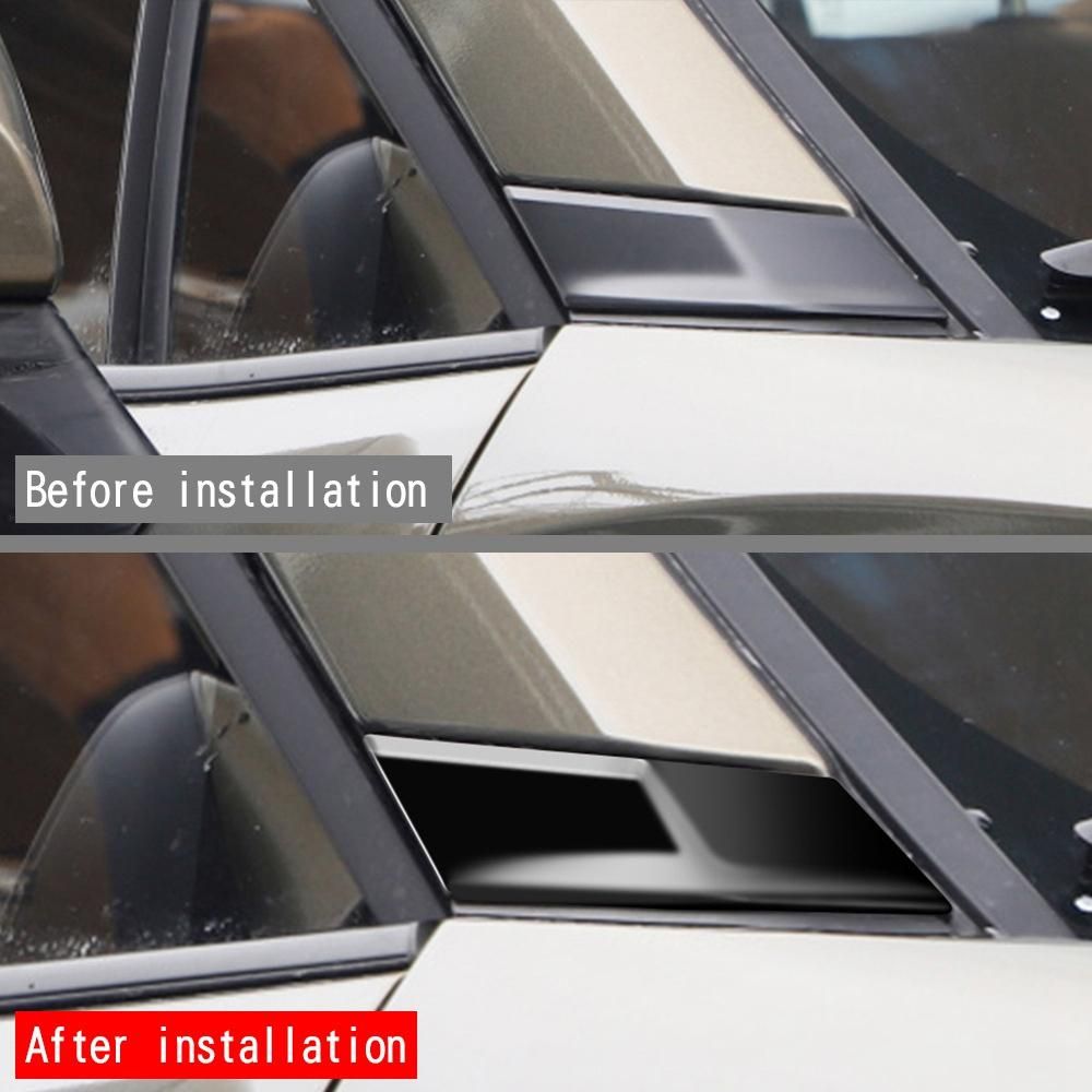 Car Window Trim Cover a Column Sticker Trim Modification Accessories for Toyota Corolla Cross 2021 2022 Bright Black