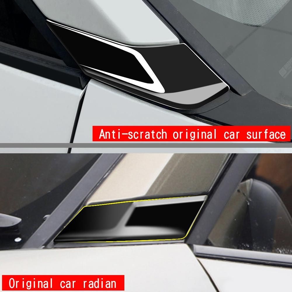 Car Window Trim Cover a Column Sticker Trim Modification Accessories for Toyota Corolla Cross 2021 2022 Bright Black