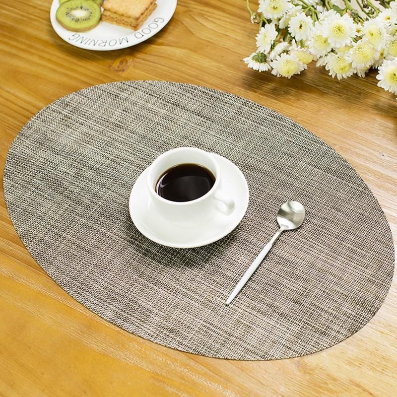 5Pcs/Lot Oval Dinner PVC Placemat Dining Table Mat