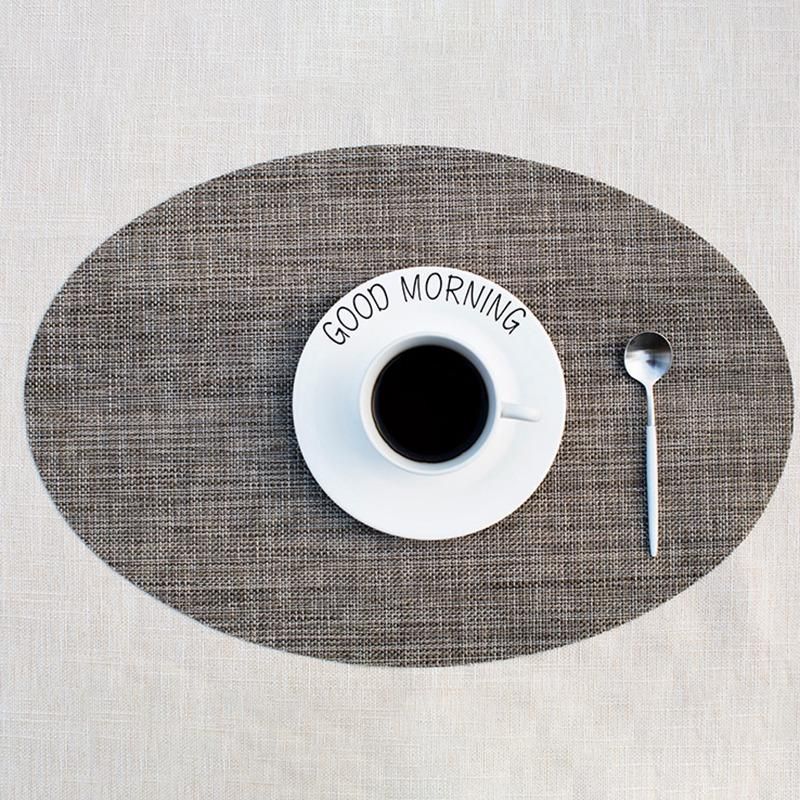 5Pcs/Lot Oval Dinner PVC Placemat Dining Table Mat