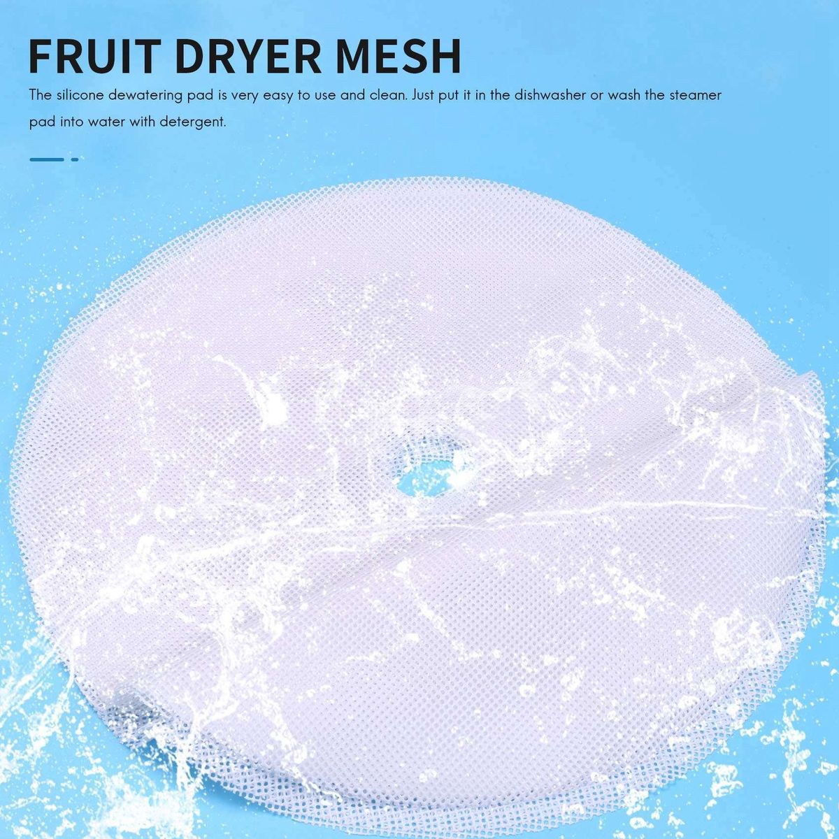 8 Pcs Round Silicone Dehydrator Sheets Non-Stick Fruit Dehydrator Mats Reusable Steamer Mat Mesh Sheet for Fruit Dryer