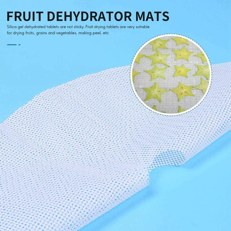 8 Pcs Round Silicone Dehydrator Sheets Non-Stick Fruit Dehydrator Mats Reusable Steamer Mat Mesh Sheet for Fruit Dryer