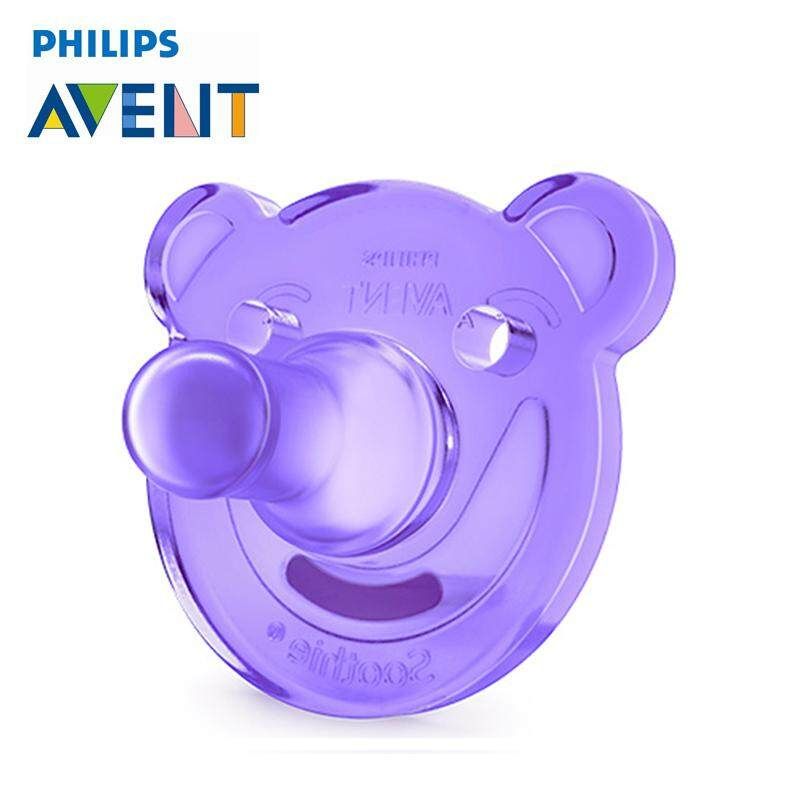 AVENT Bear Shape Baby Girl Soothie Pacifier Orthodontic Nip*ple 0-3 Month Purple Pink (pink)