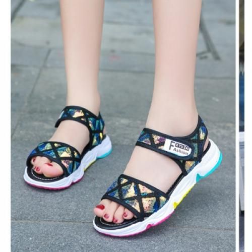 Kids Girls Lovely Black Sandals