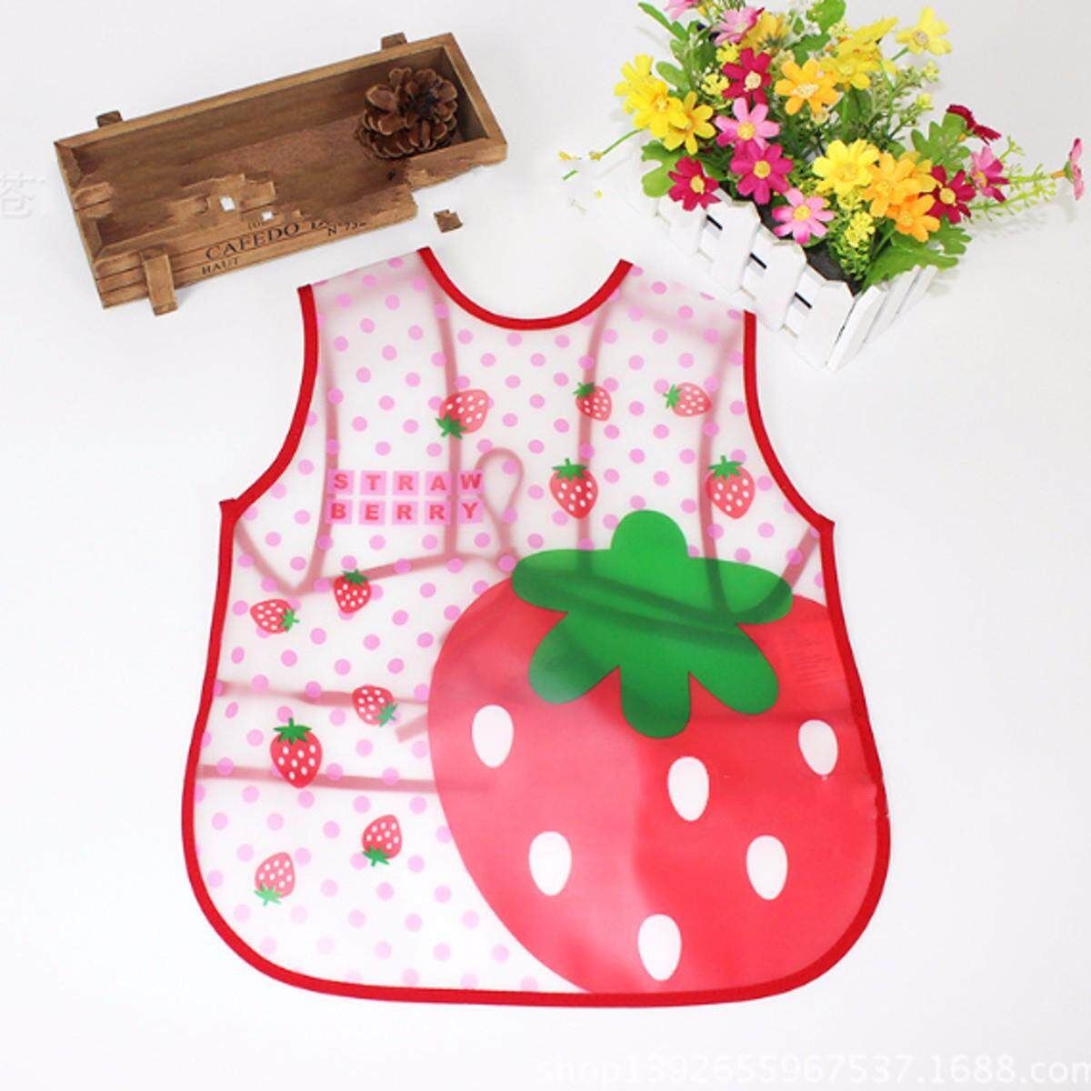 Kids Childs Arts Craft Apron Baby Bib Messy Play Waterproof (red) Gules