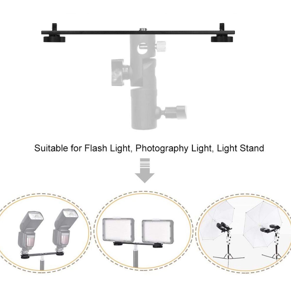 Dual Camera Mount Tripod Bracket Camera Flash Brackets
