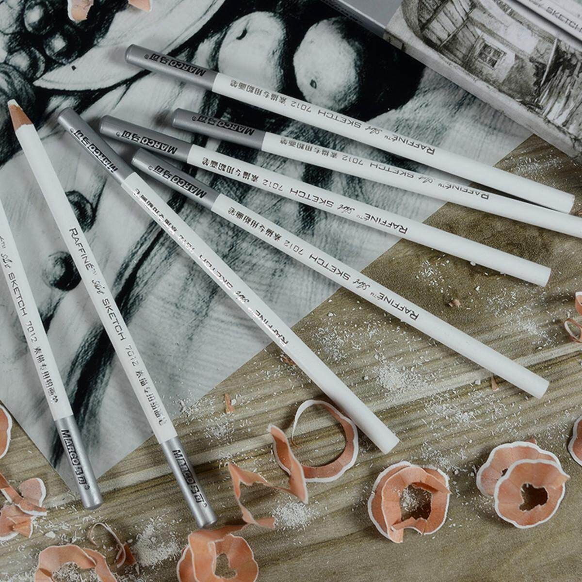 5pcs Marco White Pastel Charcoal Drawing Sketch Pencil Art Artist Craft