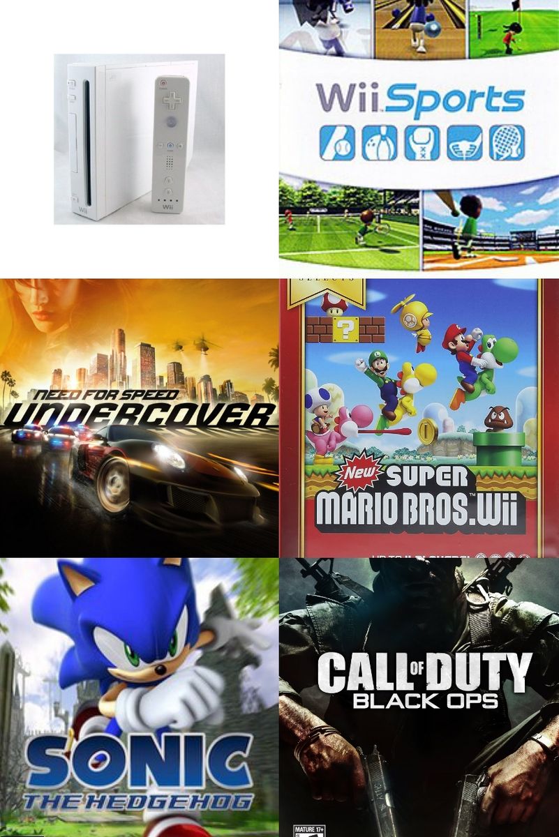 Wii Console Downloaded With 6 Games Including Super Mario
