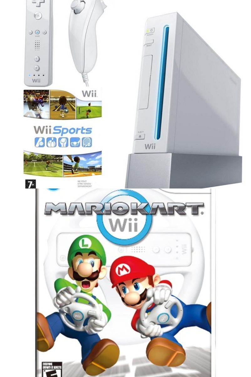 Wii Console Downloaded With Wii Sports And Mario Kart
