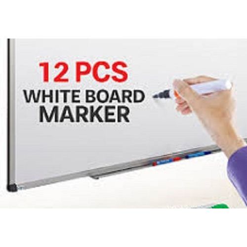 12 Pcs- Easable White Board Maker Pen + Free Duster
