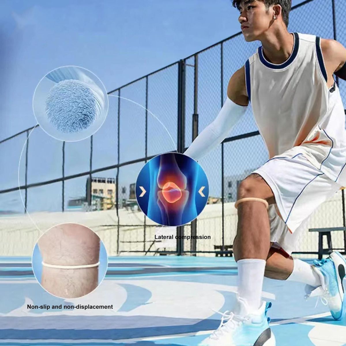 2Pcs Patella Knee Joint Bands Fine Patella Bands Basketball Knee Force Belts Skin