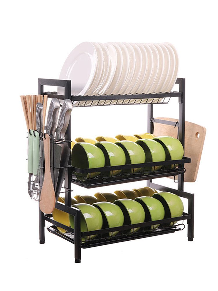 Three-tier Kitchen Multi-function Storage Rack And Dish Rack