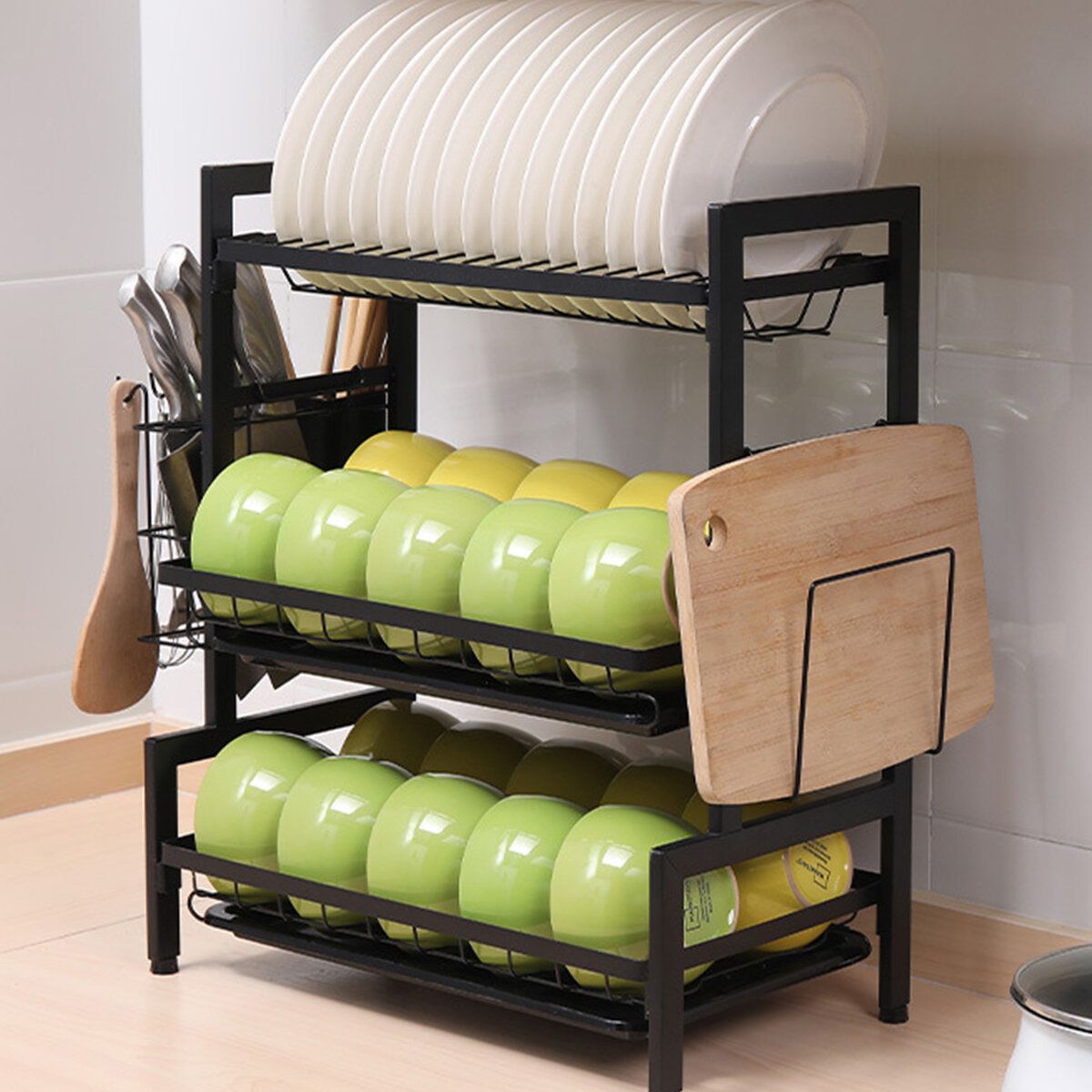 Three-tier Kitchen Multi-function Storage Rack And Dish Rack