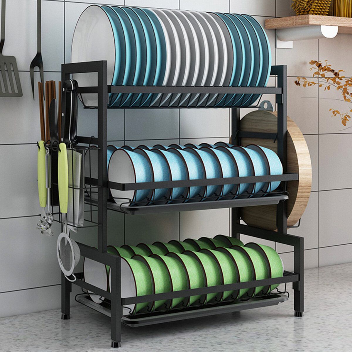 Three-tier Kitchen Multi-function Storage Rack And Dish Rack