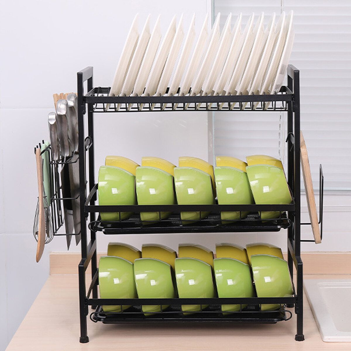 Three-tier Kitchen Multi-function Storage Rack And Dish Rack