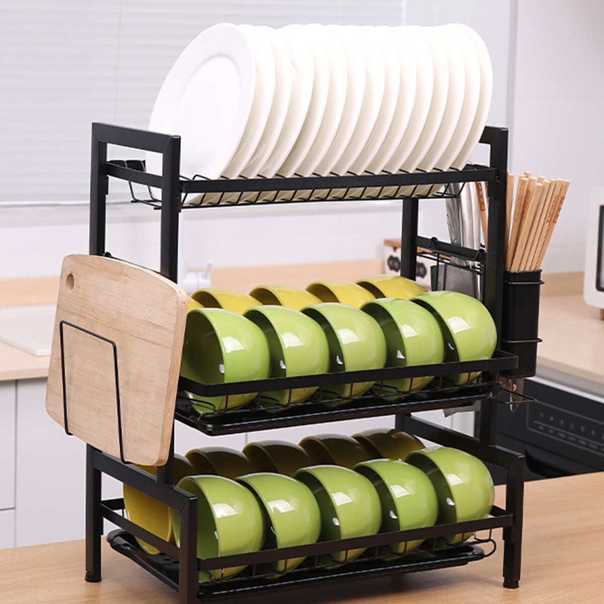 Three-tier Kitchen Multi-function Storage Rack And Dish Rack