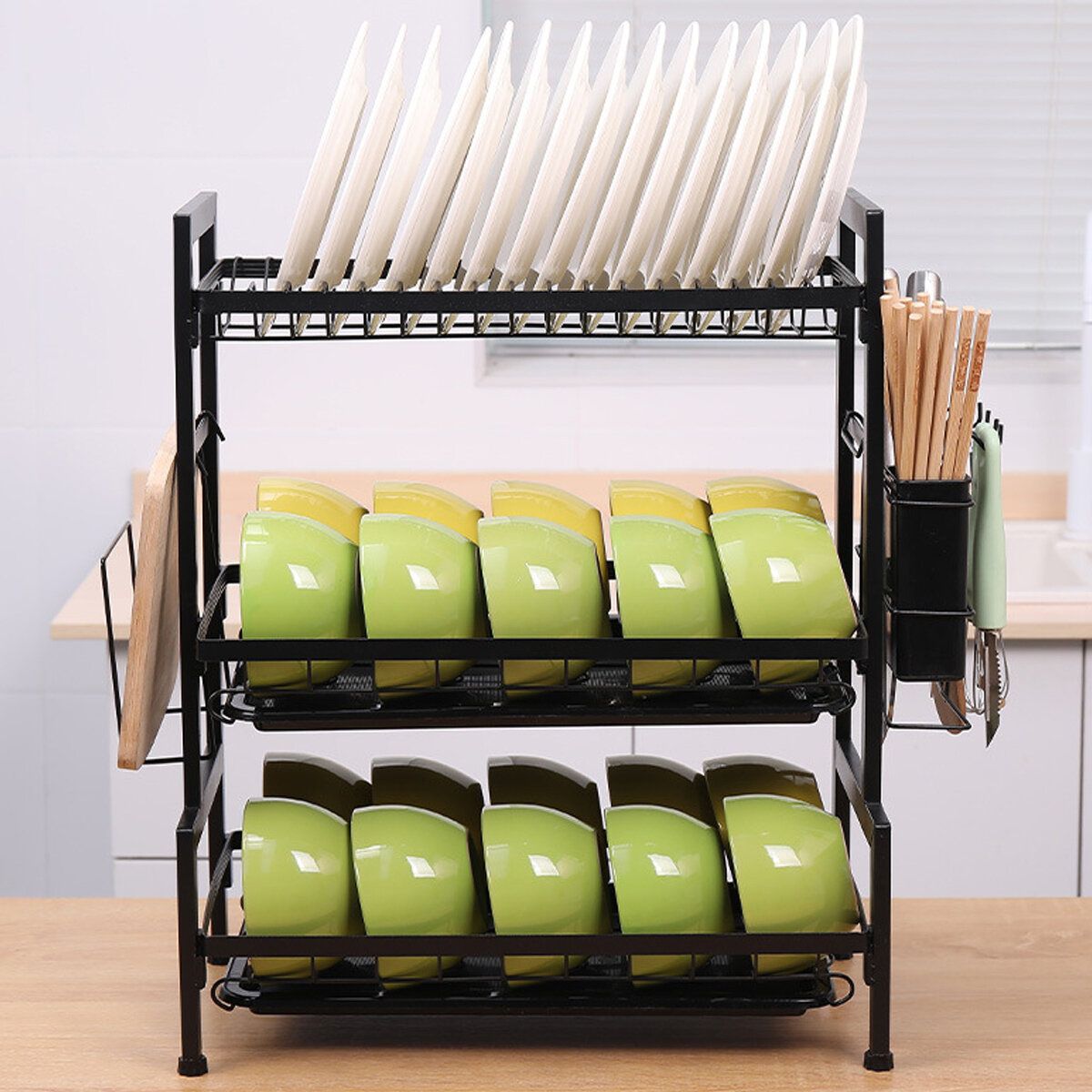 Three-tier Kitchen Multi-function Storage Rack And Dish Rack