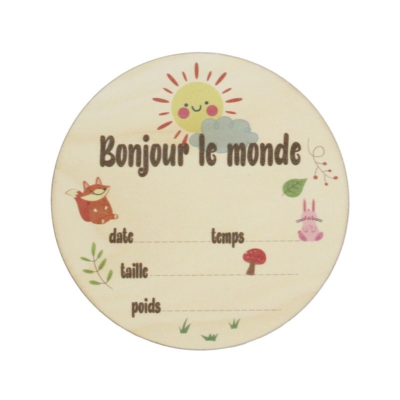 Baby Month Milestone Card Kasi French Letters Floral