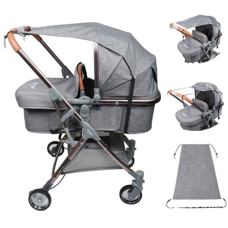 Accessoires De Poussette Pour Bebe, Housse Pare-soleil En Fil Doux Et Respirant, Panier De Protection Solaire Pour Bebe, Couverture De Poussette, Moustiquaire Pour Poussette Black Stroller Cover