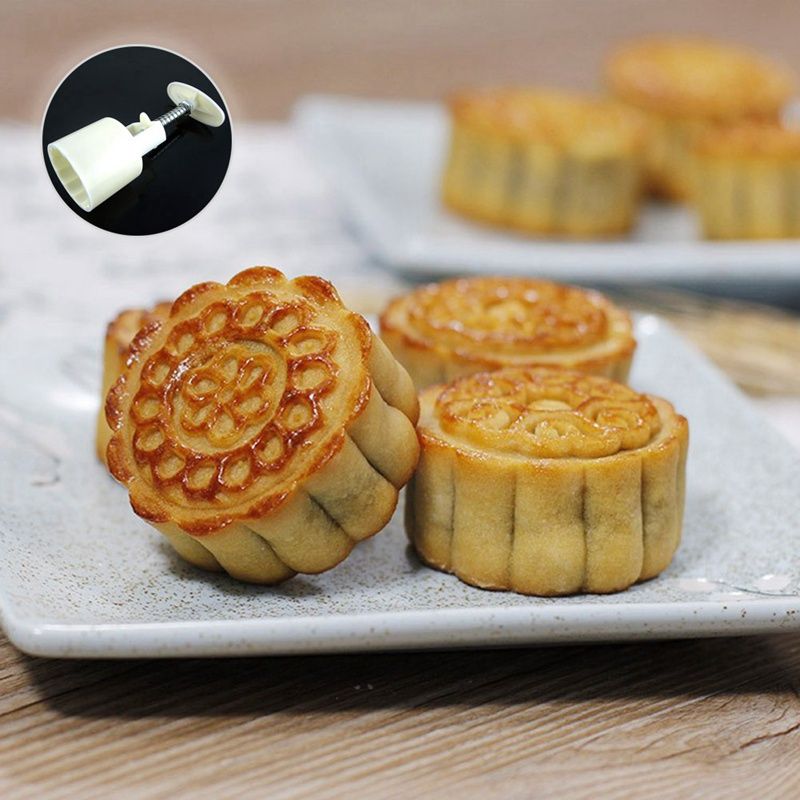 10Pcs Set Flower Mooncake Mold DIY Hand Pressure Fondant