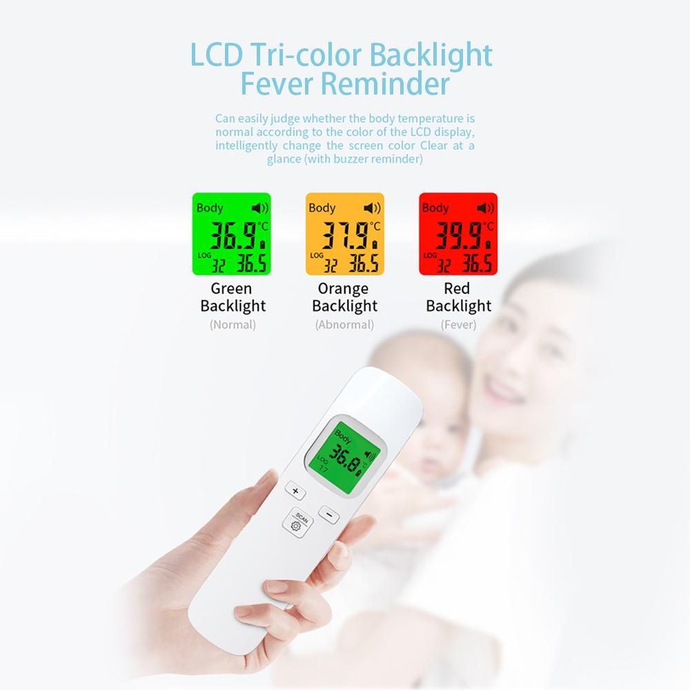 Non-contact Contactless IR Infrared Sensor Forehead Body/ Object Thermometer Temperature Measurement LCD Screen Display Mini Handhold Design Unit Changeable 32 Memory Groups Recording 2 * AAA Cell Powered Operated Portable fo
