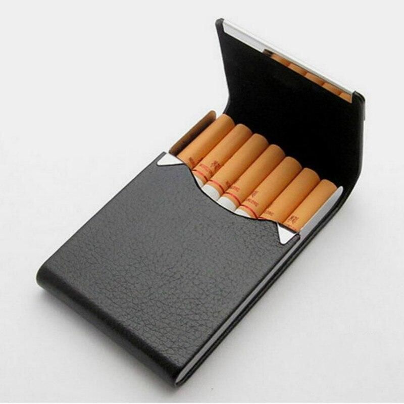 Aluminum Cigar Tobacco Case Tobacco Holder Pocket Box Storage Container Stainless Steel PU Card Smoking Case Accessories